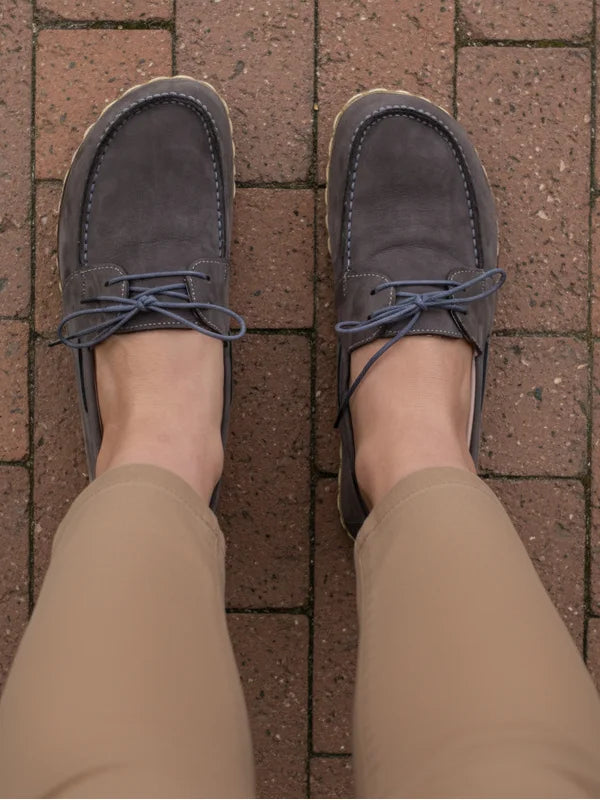 Barefoot Nubuck Gray Boat Shoes