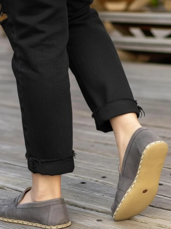 Barefoot Nubuck Gray Penny Loafers