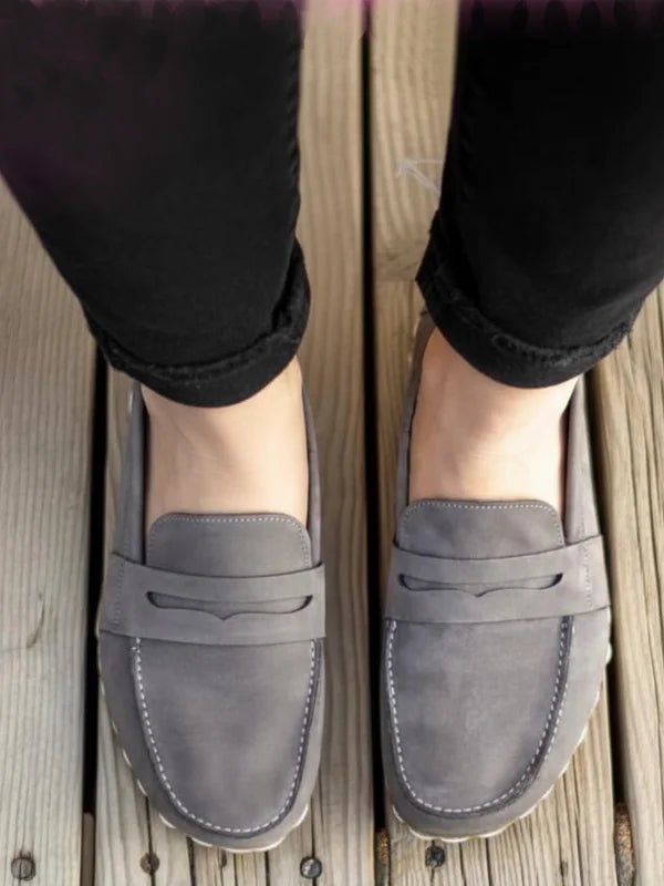 Barefoot Nubuck Gray Penny Loafers