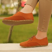 Barefoot Nubuck Orange Leather Oxford Shoes