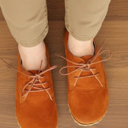 Barefoot Nubuck Orange Oxford Shoes for Women