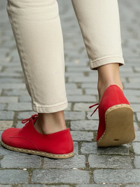 Barefoot Womens Red Oxford Shoes