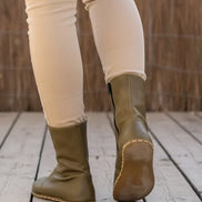 Barefoot Olive Green Ankle Boots Women's