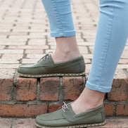Barefoot Olive Green women Boat Shoes