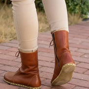Barefoot Tan Ankle Boots for Women