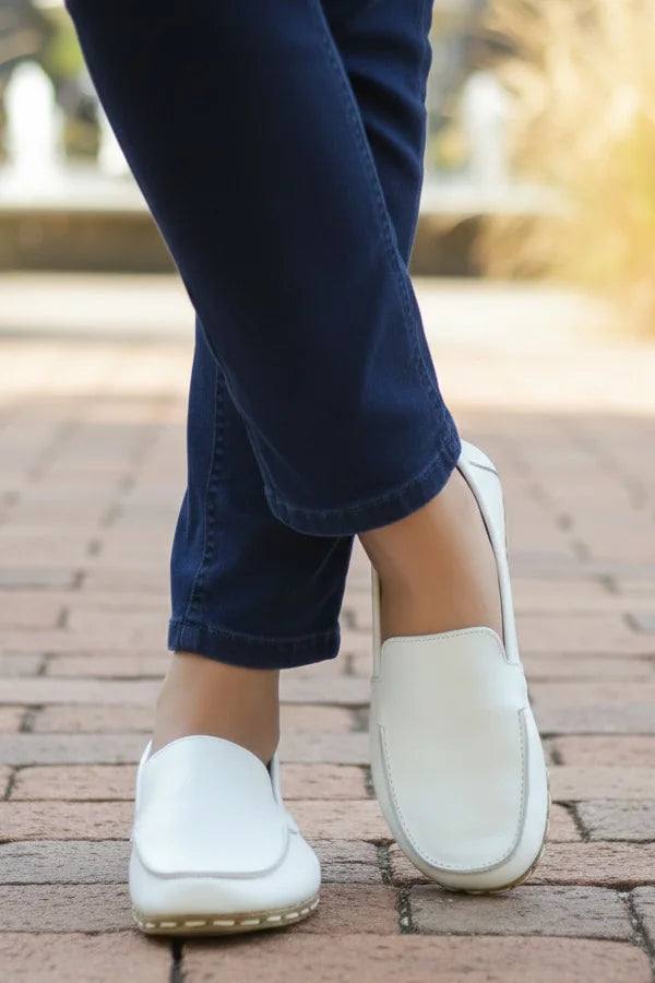 Barefoot White Moccasins