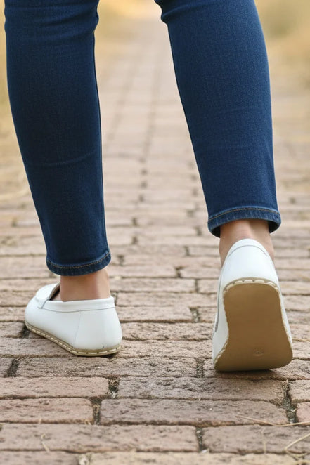 Barefoot White Moccasins