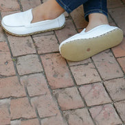 Barefoot White Leather Loafers
