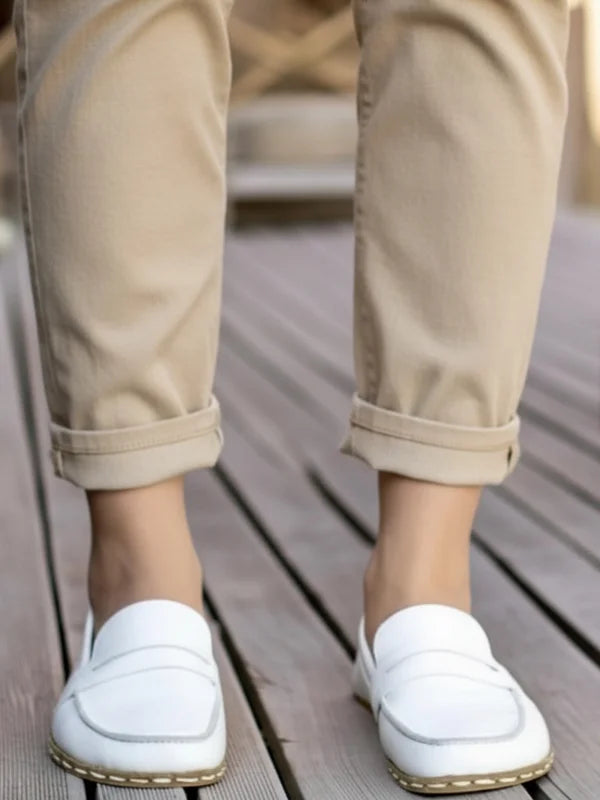 Barefoot White Penny Loafers for Women