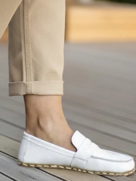 Barefoot White Penny Loafers for Women