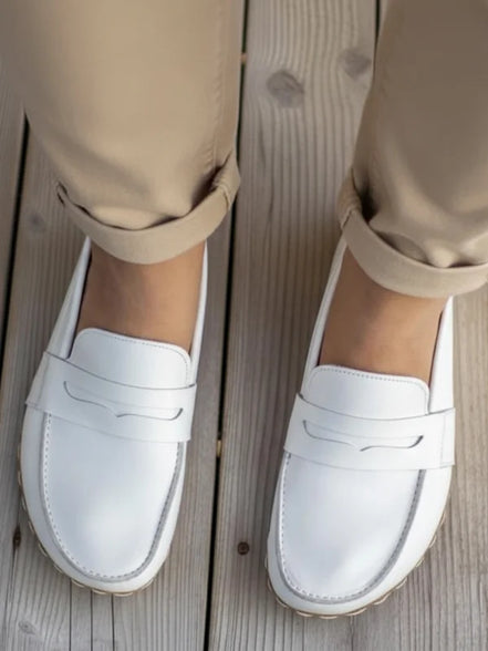 Barefoot White Penny Loafers for Women