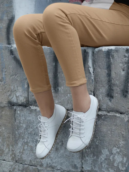 Barefoot White Leather Sneakers