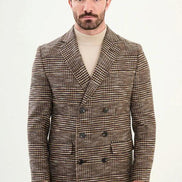 Marina Plaid Wool Coat Beige