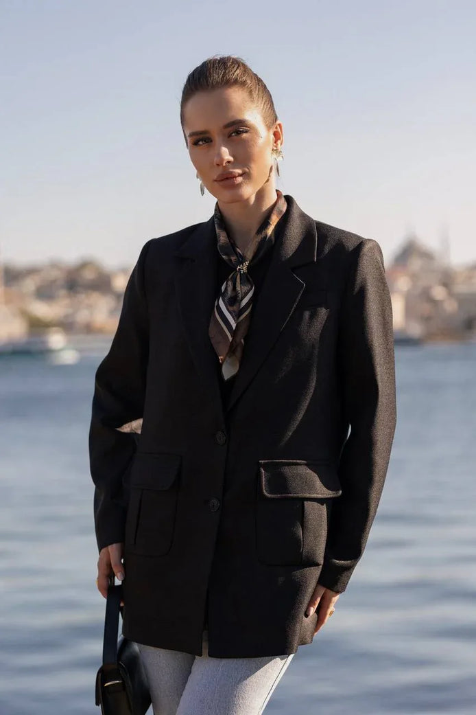 Black Blazer for Women Wool