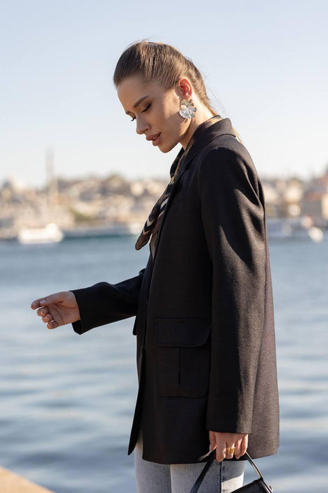 Black Blazer for Women Wool