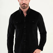 Black Corduroy Shirt Mens