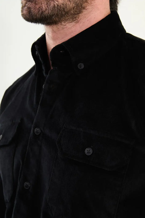 Black Corduroy Shirt Mens