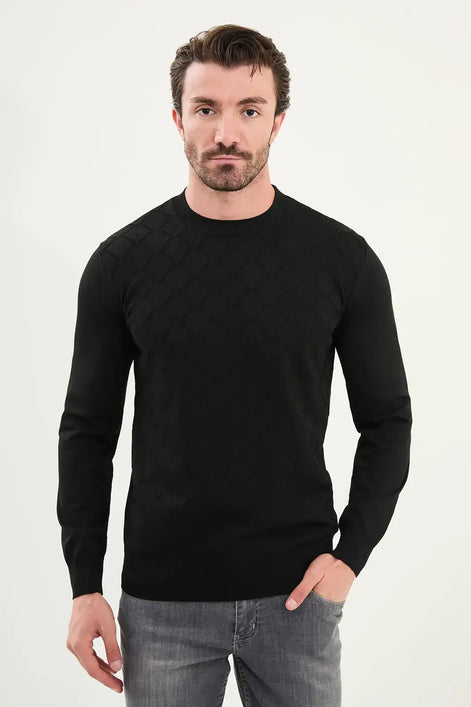 Black Crewneck Sweater Men