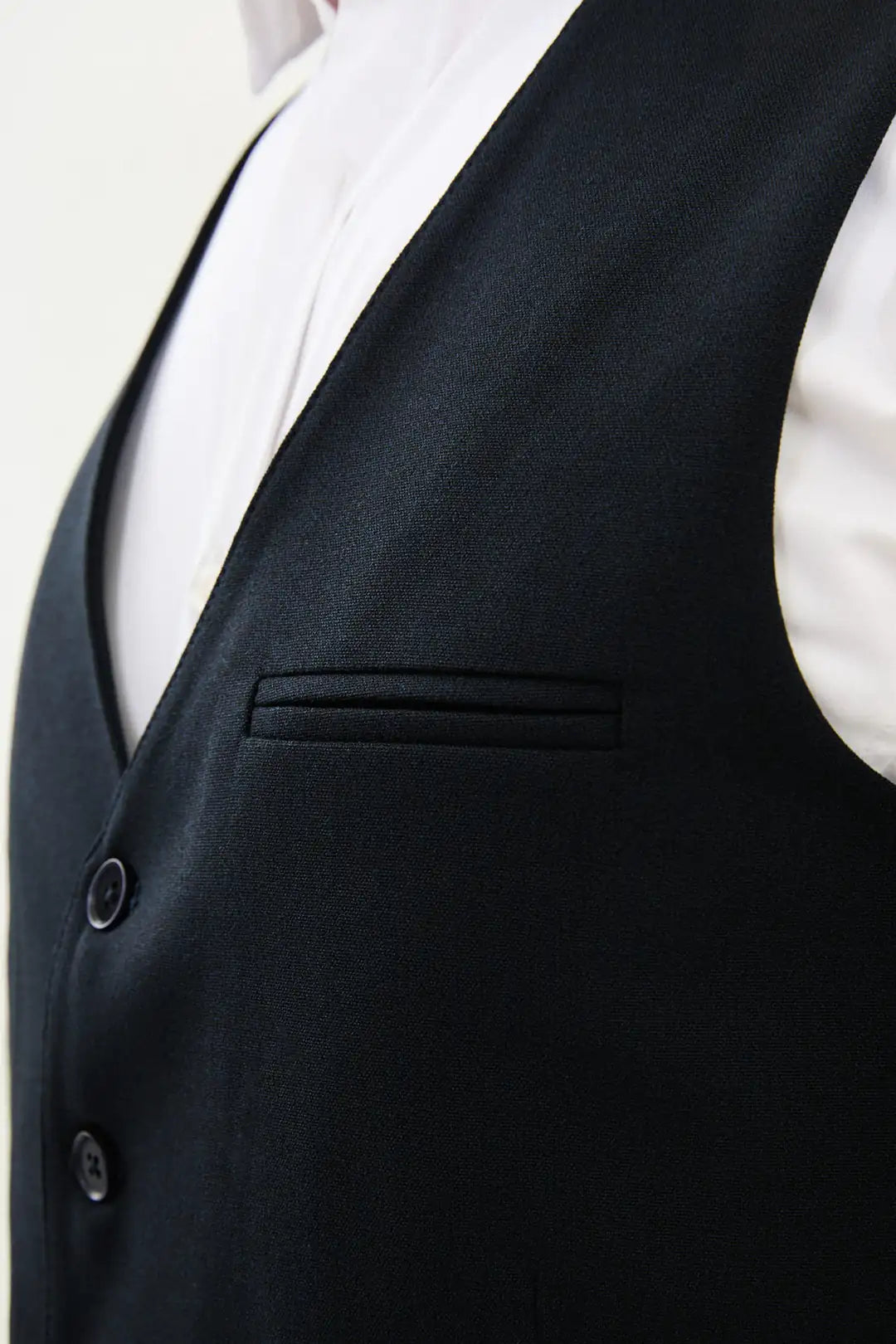 Black Wool Suit Vest