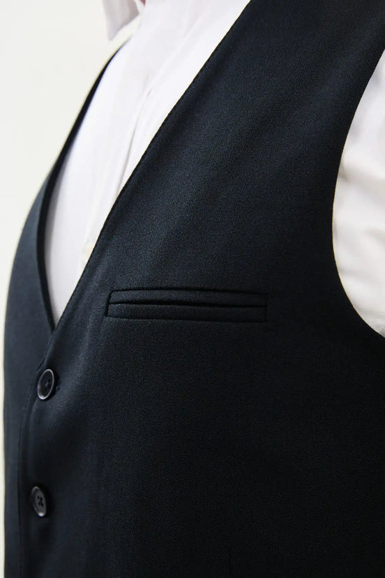 Black Wool Suit Vest