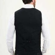 Black Wool Suit Vest