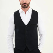 Black Wool Suit Vest