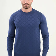 Blue Crewneck Sweater Men