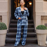 Blue Plaid Suit Women