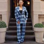 Blue Plaid Suit Women
