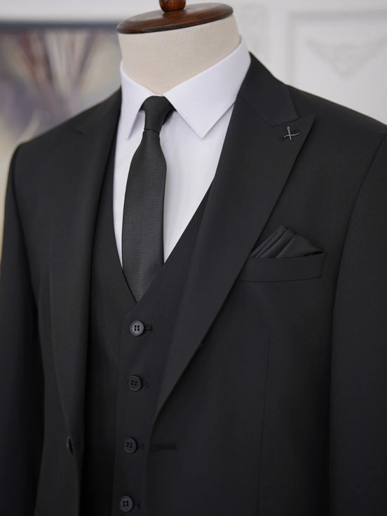 Black Slim Fit 3 Piece Suit