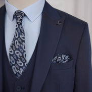 Navy Blue Slim Fit 3 Piece Suit