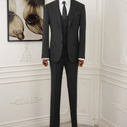Pinstripe Black Slim Suit