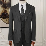 Pinstripe Black Slim Suit