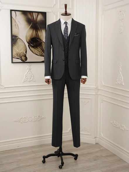 Pinstripe Dark Blue Slim Suit