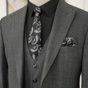 Pinstripe Dark Gray Slim Suit
