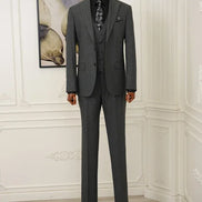 Pinstripe Dark Gray Slim Suit