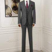 Pinstripe Gray Slim Suit