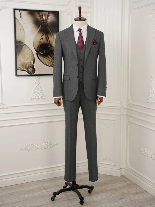 Pinstripe Gray Slim Suit