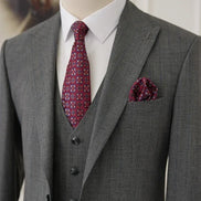 Pinstripe Gray Slim Suit