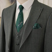 Pinstripe Green Slim Suit