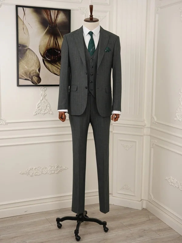 Pinstripe Green Slim Suit