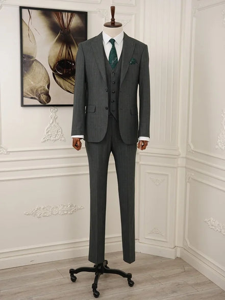 Pinstripe Green Slim Suit