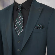 Slim Fit 3 Piece Emerald Green Suit