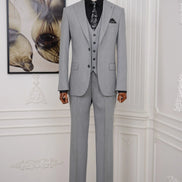 Slim Fit 3 Piece Gray Suit