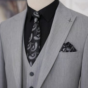 Slim Fit 3 Piece Gray Suit
