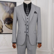 Slim Fit 3 Piece Gray Suit