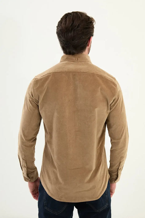 Brown Corduroy Shirt Mens