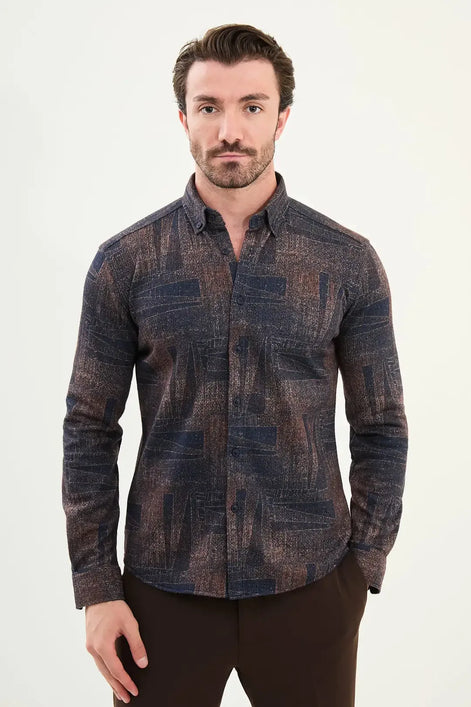 Brown Mens Lumberjack Shirt Wool