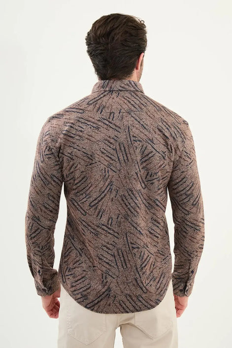 Brown Slim Fit Lumberjack Wool Shirt