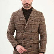 Marina Plaid Wool Coat Brown